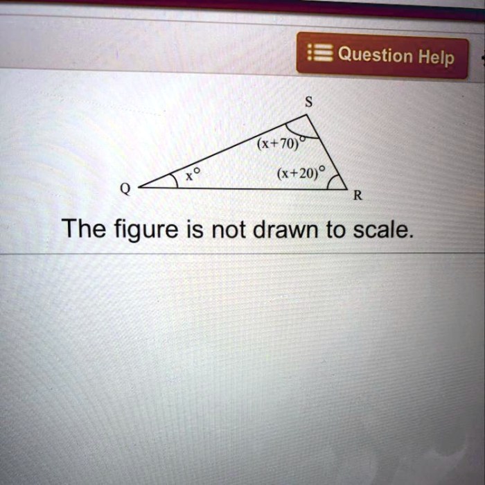 Triangle qrs has the angle measures shown