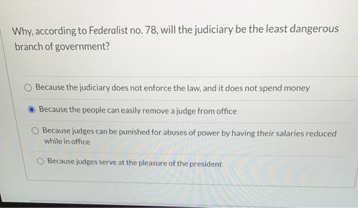 Federalist 78 questions and answers