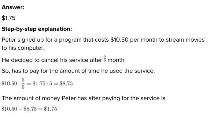 Peter signed up for a program that costs .50