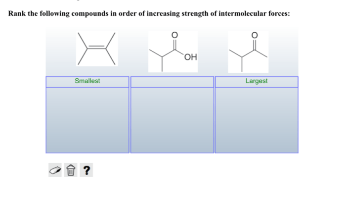 Increasing compounds following order solved acidic rank acidity least transcribed problem text been show has