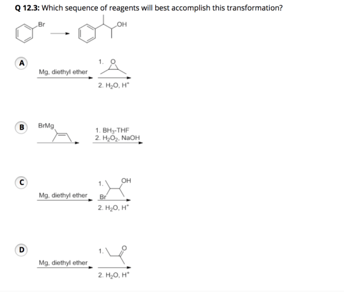 Which sequence of reagents will best accomplish this transformation